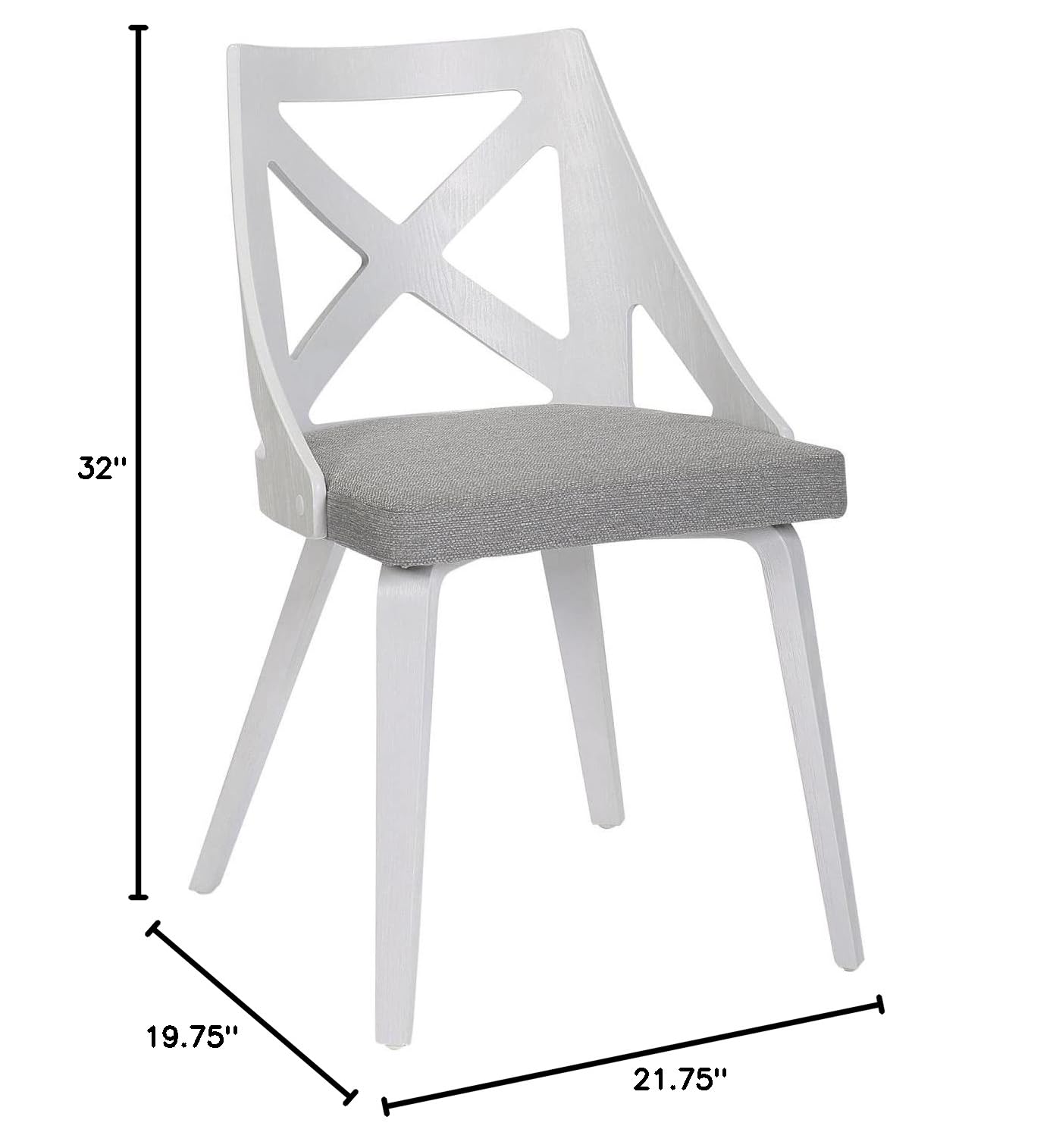LumiSource Charlotte Upholstered Dining Chairs Set of 2 - Farmhouse Style Kitchen Chairs for Dining Table | Perfect for Breakfast Nook, Small Space Dining & Farmhouse Decor
