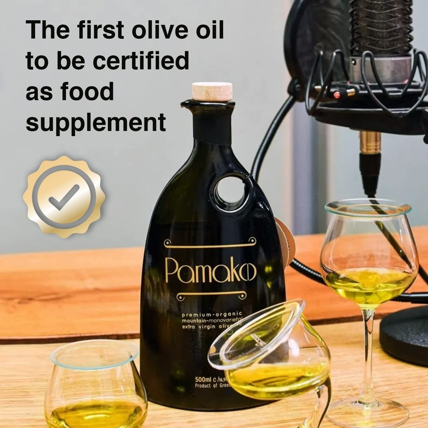 Pamako Ultra-Premium Organic Extra Virgin Olive Oil 500ml - Cold Pressed Monovarietal Greek EVOO (2023 Harvest, 2039mg/kg Polyphenols) - Perfect for Salads, Cooking & Gourmet Dipping
