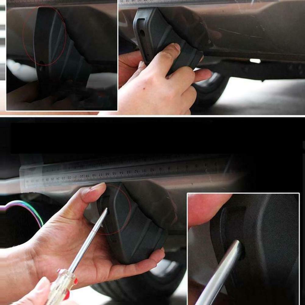 4PCS Black Car Rear Bumper Spoiler Diffuser - Shark Fin Anti-Crash Protector Cover with Body Splitter Kit | Durable Bumper Guard for Sedans, SUVs & Trucks | Enhances Style & Protects Against Scratches