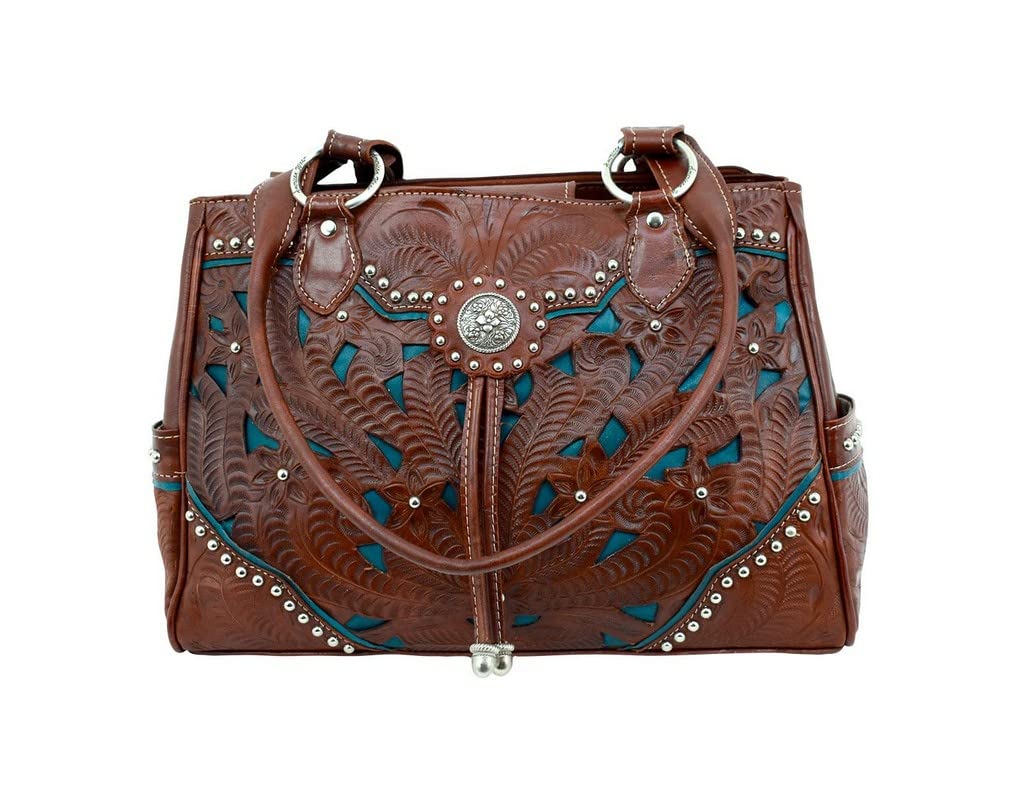 American West Women's Lace Multi-Compartment Organizer Tote Bag - Stylish & Spacious Handbag for Work, Travel, and Daily Use