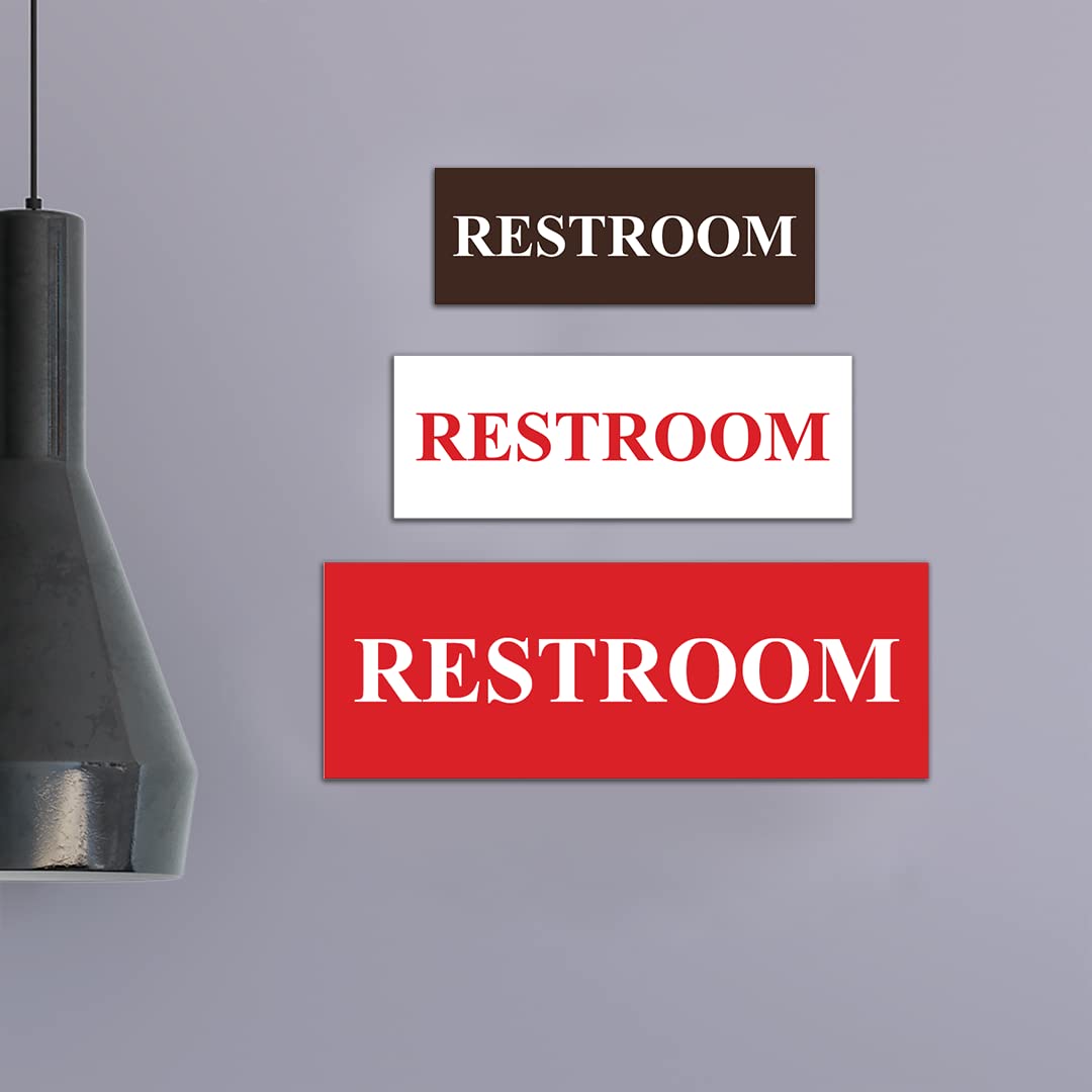 Basic Restroom Sign (Black/Silver) - Small ADA Compliant Bathroom Signage for Office, Hotel, and Public Spaces