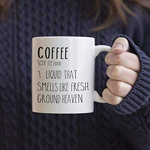 Fall Coffee Mug 11OZ - Premium Ceramic Coffee Cup with Coffee Ground Design - Perfect for Autumn Mornings, Office Use & Cozy Home Brewing