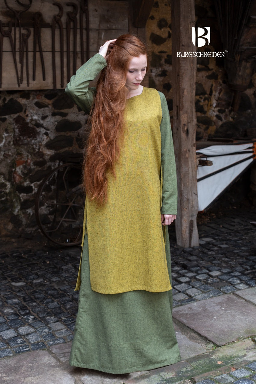 Viking Over Dress Haithabu Saffron Yellow - Medieval Norse Costume for LARP, Renaissance Fairs & Historical Reenactment