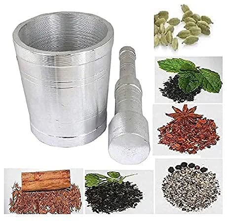 Premium Stainless Steel Mortar and Pestle Set - Manual Garlic Ginger Spice Grinder, Crushing Bowl for Kitchen - Perfect for Grinding Herbs, Spices, and Making Fresh Pastes