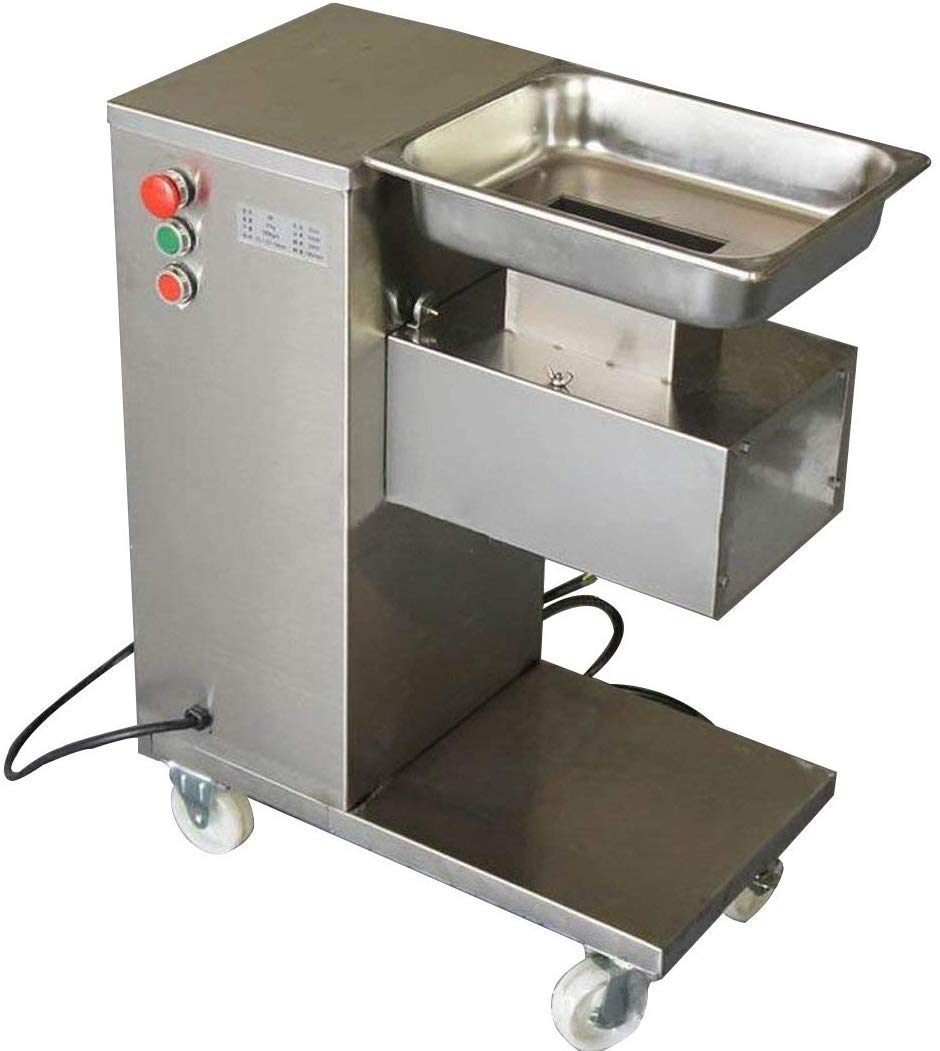 Commercial Electric Meat Slicer 1100 LB/H - Stainless Steel Deli & Fresh Meat Cutter Machine with 5mm Blade - Heavy Duty Food Slicer for Restaurants, Hotels, Canteens (110V) - Perfect for Slicing Deli Meats, Cheese, Vegetables & Meal Prep