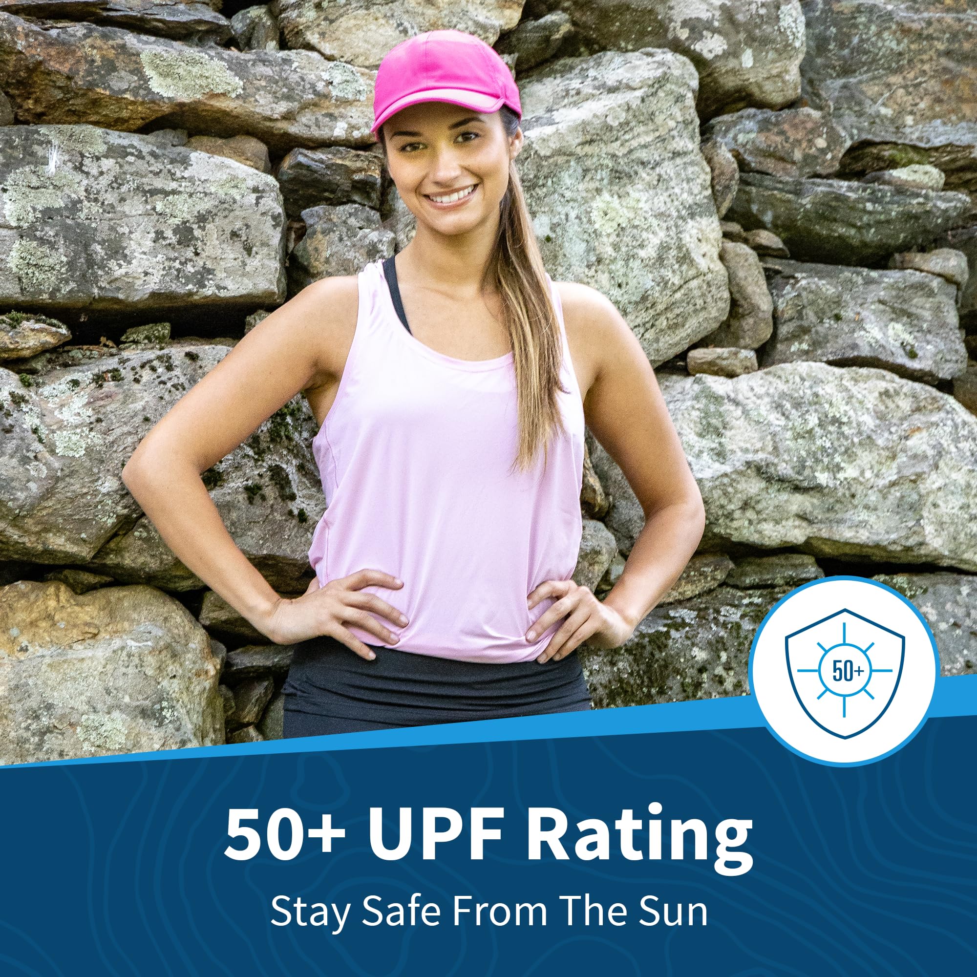 TrailHeads UV Protection Running Hats for Women - 50+ UPF Sun Protection Baseball Cap for Summer - Lightweight & Breathable for Tennis, Golf, Gym & Outdoor Workouts - Perfect for Running, Hiking & Beach Activities