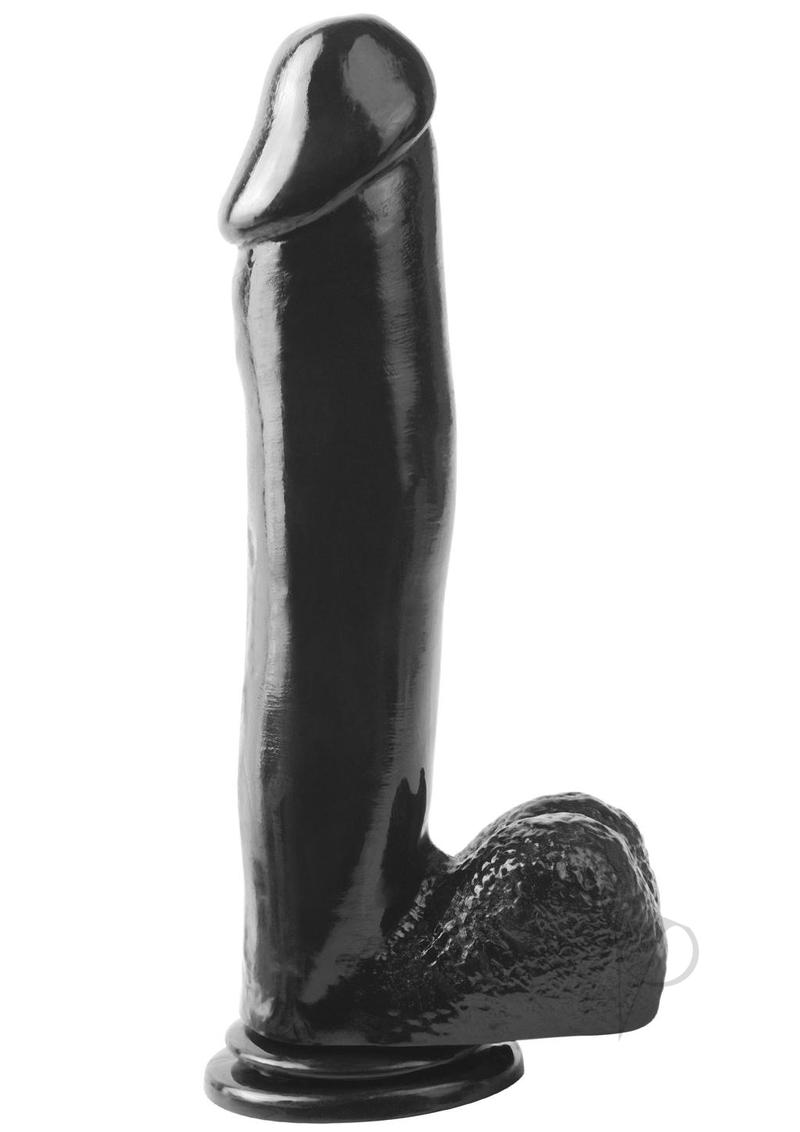 12 Inch Black Basix Rubber Works Dong with Suction Cup - Adult Toy for Couples & Solo Play, Shower & Bedroom Use