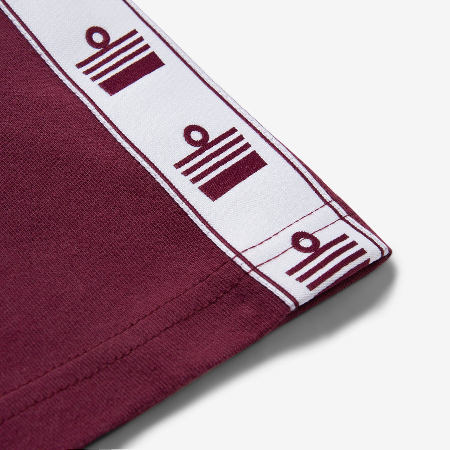 Bardon Repeat Tape T-Shirt - Burgundy Red | Comfortable Cotton Tee for Casual Wear & Street Style