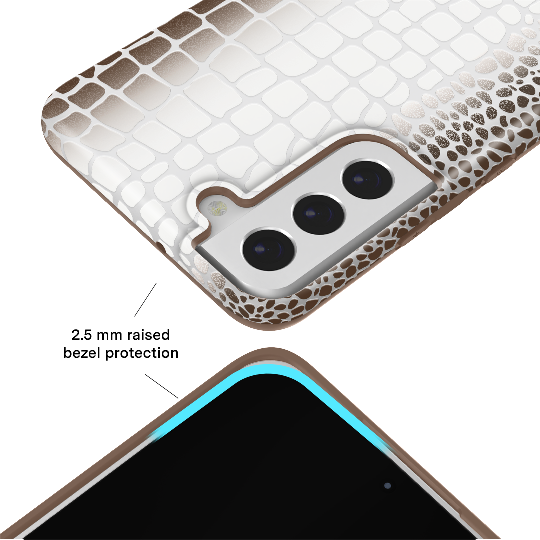 Himalayan Salt Crystal Crocodile Pattern Samsung Phone Case - Protective & Stylish Cover for Samsung Galaxy S21/S22/S23 - Perfect for Outdoor Adventures, Travel & Daily Use