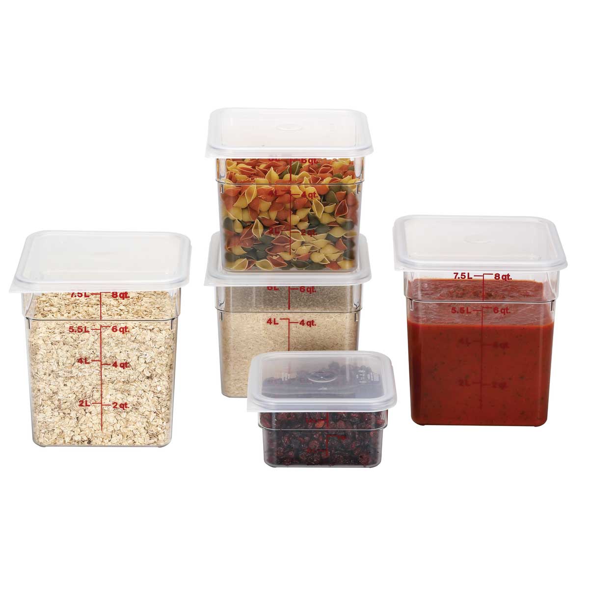Cambro 8SFSCW135 CamSquare 8 qt Clear Camwear Food Storage Container - BPA-Free, Stackable, Commercial Kitchen & Meal Prep Essentials for Restaurants, Catering & Home Use