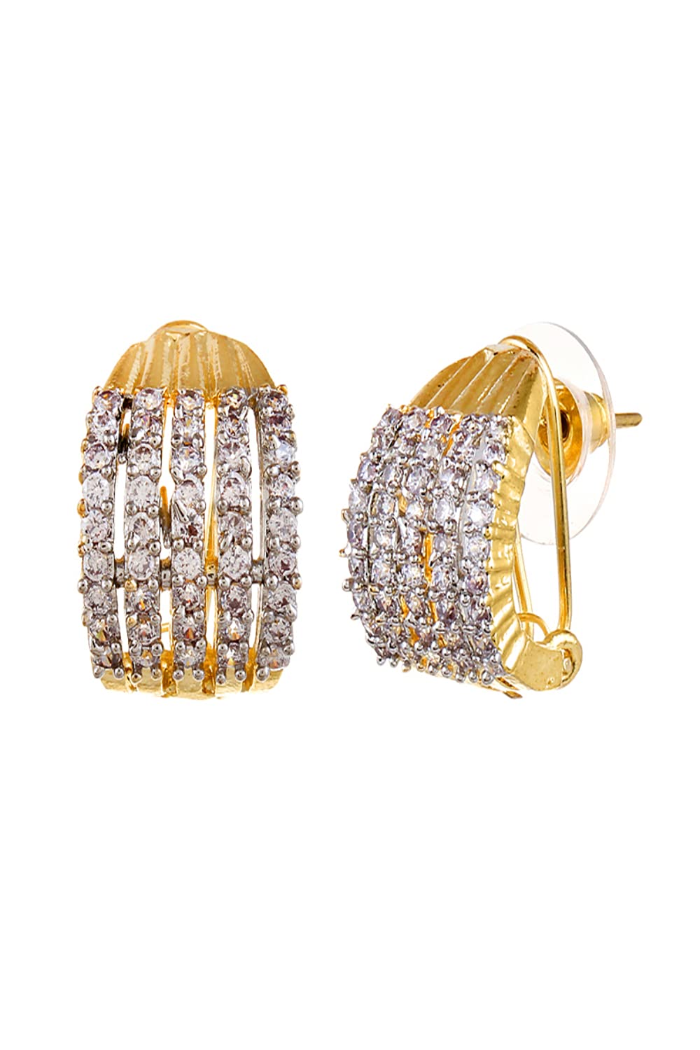 YouBella Stylish Gold Plated Stud & Hoop Earrings Set for Women & Girls - Traditional Jewelry Gift for Parties, Weddings & Everyday Wear