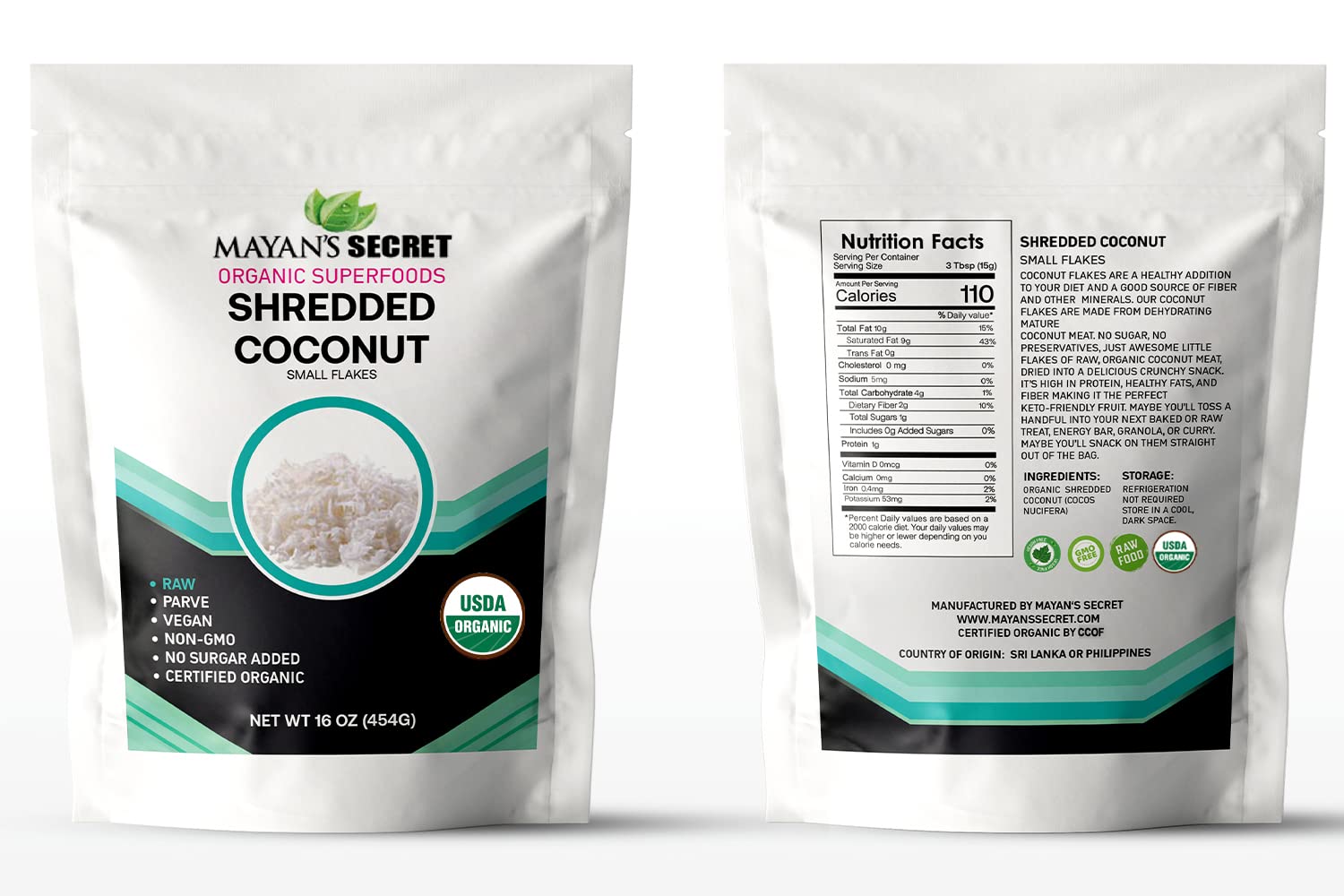 USDA Certified Organic Unsweetened Coconut Flakes 1 LB - Perfect for Baking, Smoothies & Homemade Coconut Milk | Small Coconut Flakes for Healthy Snacks & Desserts