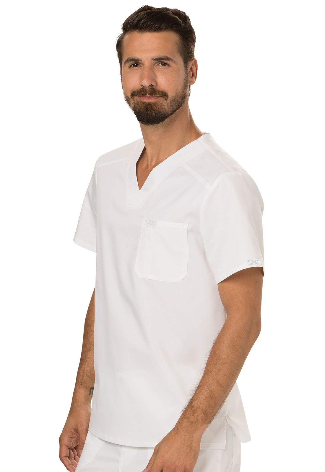 Cherokee Men's Scrubs Top - Comfortable Workwear V-Neck Shirt with Tuckable Design WW690 | Perfect for Nurses, Doctors & Healthcare Professionals
