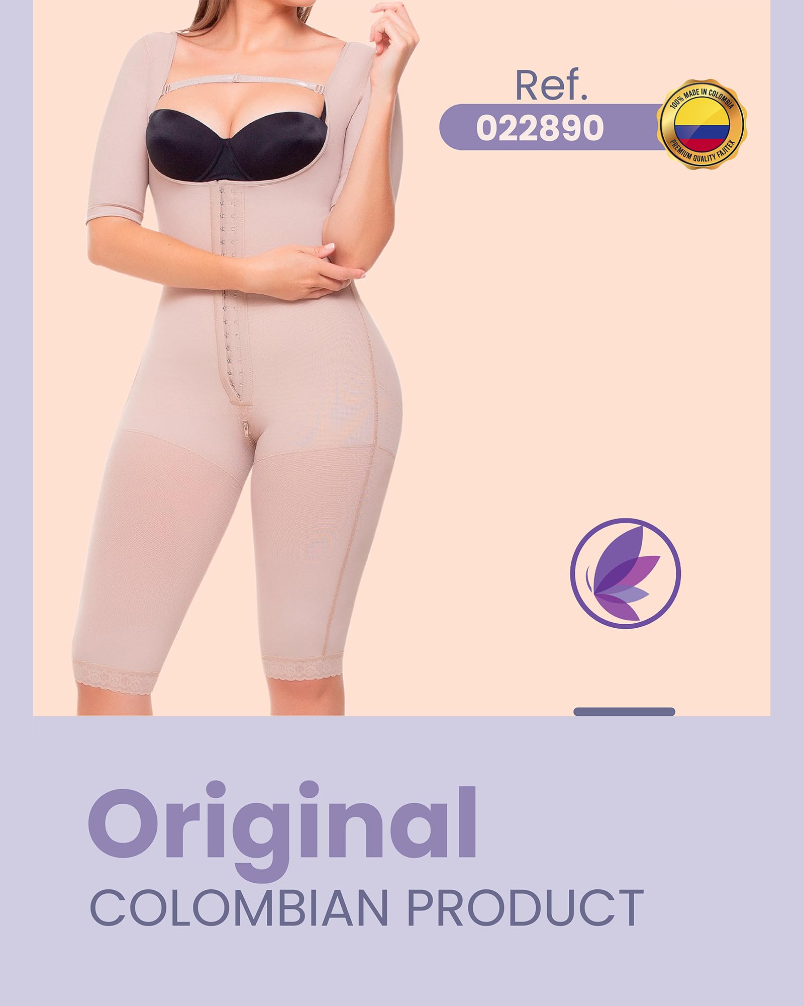 Colombian Faja Shapewear with Butt Lifter - Post Surgery BBL Faja & Compression Garment for Women After Liposuction - Perfect for Body Contouring, Waist Training, and Postpartum Recovery