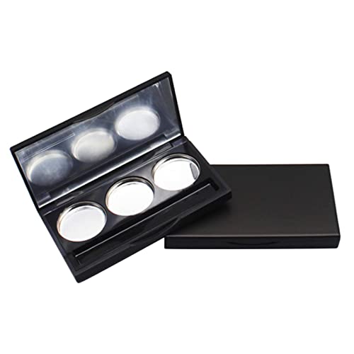 2-Piece Round Aluminum Eyeshadow Palette with Mirror - 3 Grid Empty Makeup Palette for Women & Girls | Perfect for Travel, Professional Makeup Artists & DIY Cosmetic Storage