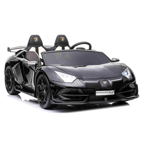 24V Lamborghini SVJ Remote Control Ride-On Drift Car for Kids - Black | Electric Toy Car with 2 Speeds, LED Lights & Music | Perfect for Birthday Gifts & Outdoor Play