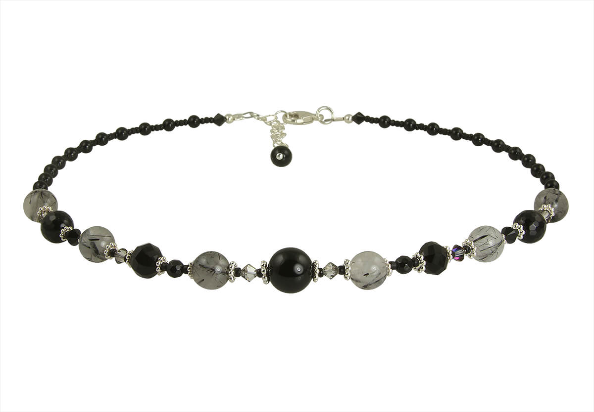 Black Onyx Quartz Gemstone Necklace for Women - Elegant Healing Crystal Jewelry for Protection & Positive Energy | Perfect for Meditation, Yoga & Spiritual Gifts