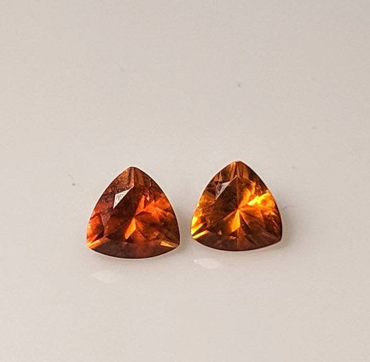 Natural Brazilian Citrine Loose Stones - 6mm Trillion Cut, VVS Eye Clean, Super Golden Orange Color, November Birthstone for Jewelry Making - Perfect for Necklaces, Rings & Birthstone Jewelry Designs