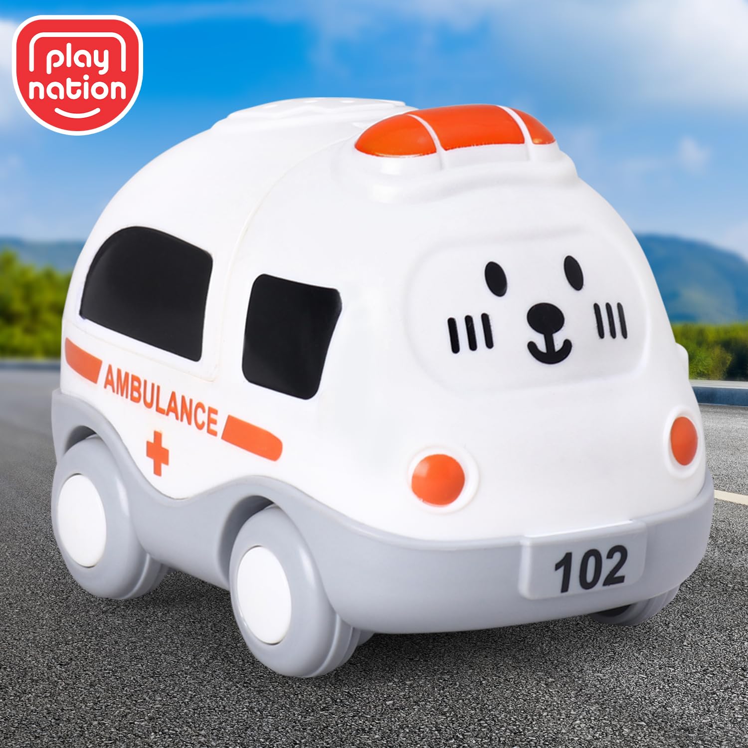 Premium Friction-Powered Ambulance Toy Car for Kids - BIS Certified Safe & Durable White Emergency Vehicle | Perfect for Imaginative Play, Role-Playing Games & Early Learning Development
