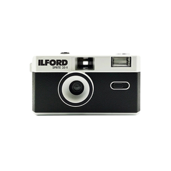 Ilford SPRITE 35 II Reusable 35mm Film Camera - Black & Silver Vintage Style with XP2 24 Exposure Film | Perfect for Travel, Street Photography & Retro Enthusiasts