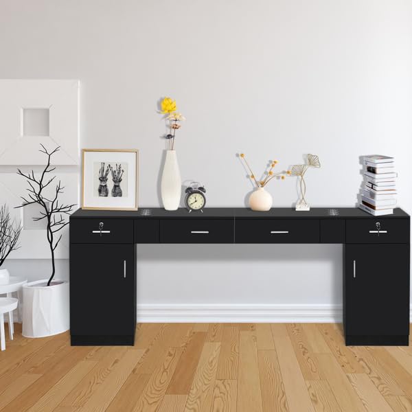 Wall Mount Salon Storage Cabinet - Beauty & Barber Station with Drawers for Spa & Salon Organization