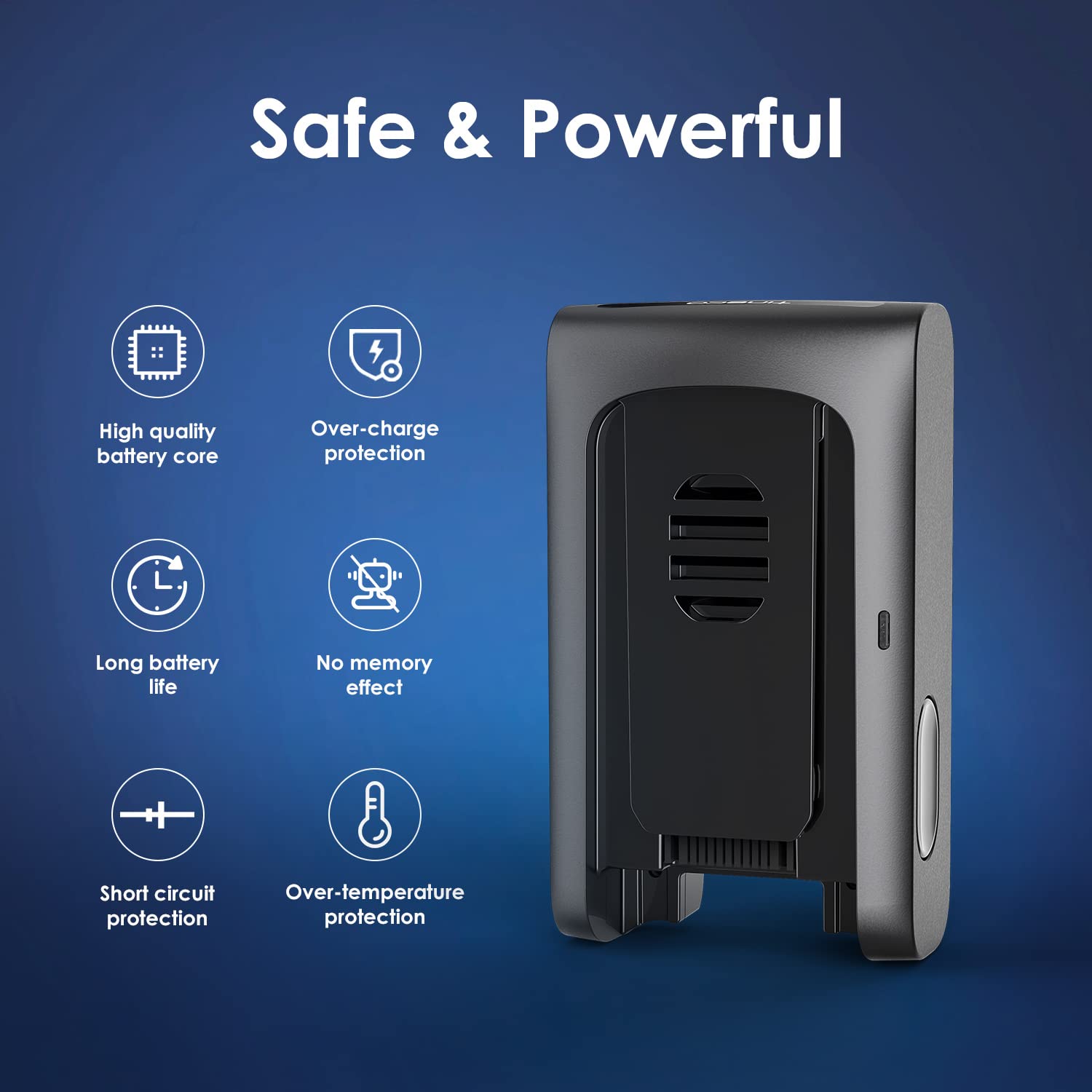Tineco Pure ONE S15 Replacement Battery - Compatible with Cordless Vacuum Cleaner - Long Lasting Power for Home Cleaning, Pet Hair, Hard Floors & Carpets