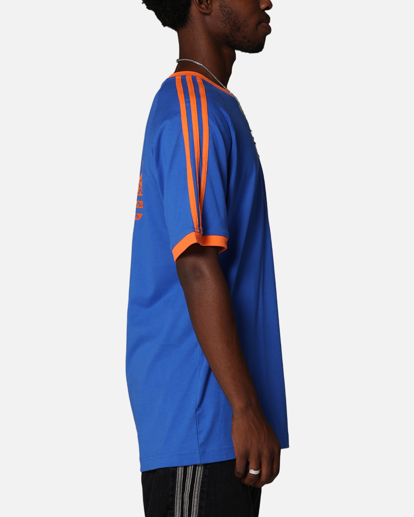 Adidas Monogram Cali T-Shirt for Men - Blue Casual Short Sleeve Tee | Gym, Streetwear & Everyday Wear