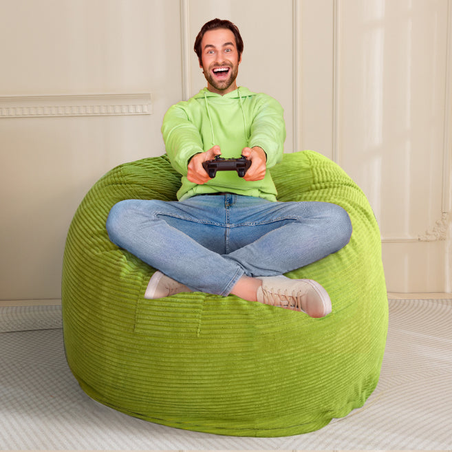MAXYOYO Giant Bean Bag Bed - Corduroy Convertible Chair & Floor Mattress for Adults | Comfortable Lounge Chair & Guest Bed for Living Room, Bedroom & Dorm