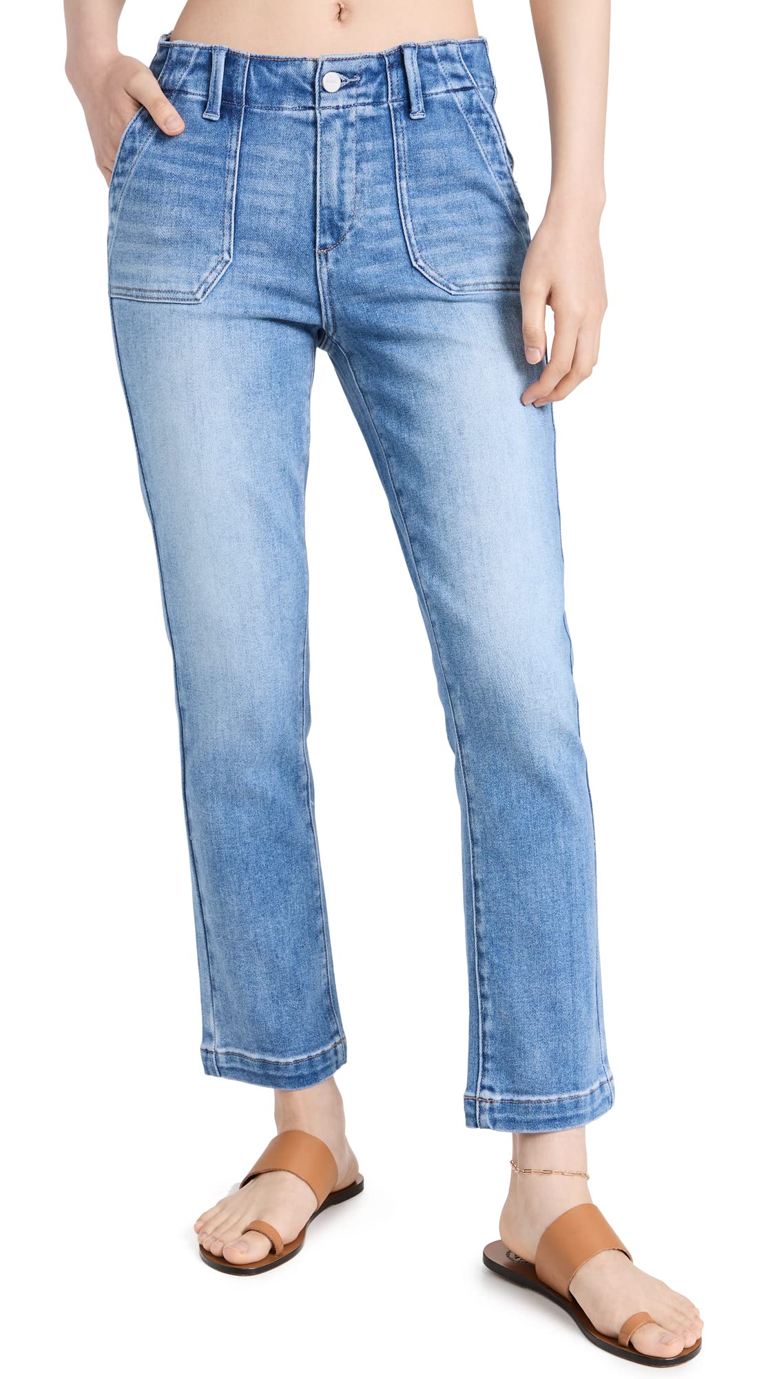 PAIGE Women's Mayslie Straight Ankle Jeans - High Waist Slim Fit Denim Pants for Casual & Work Outfits | Perfect for Office, Date Night & Everyday Wear