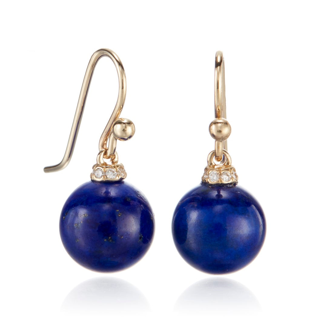 Luxury Empress Earrings - Genuine Lapis Lazuli & Diamond Accents for Women | Elegant Jewelry Gift for Weddings, Parties & Special Occasions