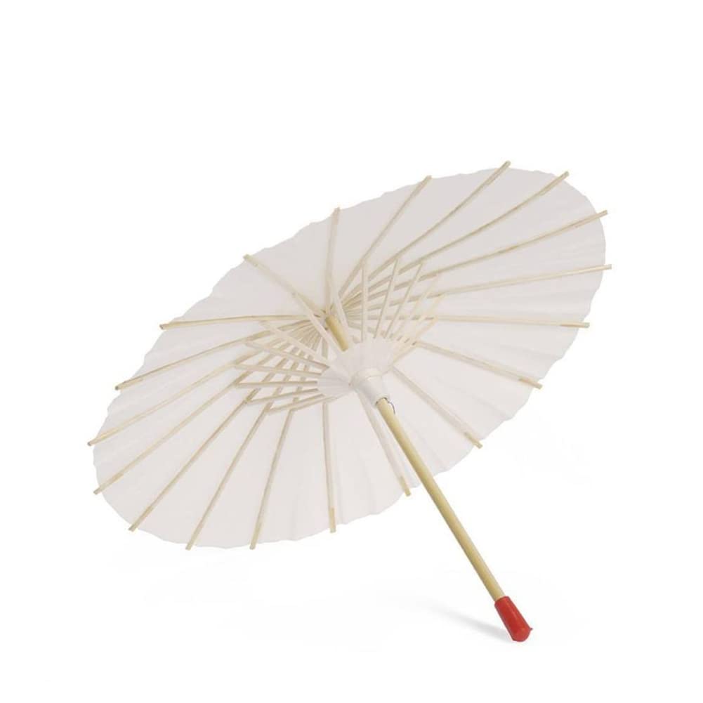 Vintage Chinese White Paper Umbrella - 60cm Handmade Decorative Parasol for Wedding Centerpieces, Bridal Showers, Photo Props & Asian-Themed Decor | Perfect for Home Décor, Tea Parties & Cultural Events