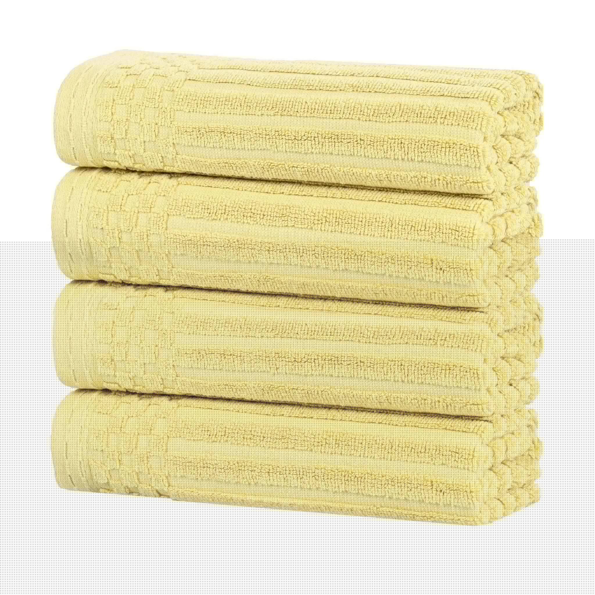 Premium Soho Ribbed Cotton Hand Towel Set - 4-Piece Ultra Absorbent Bath Towels for Kitchen, Bathroom & Gym - Soft & Quick-Drying