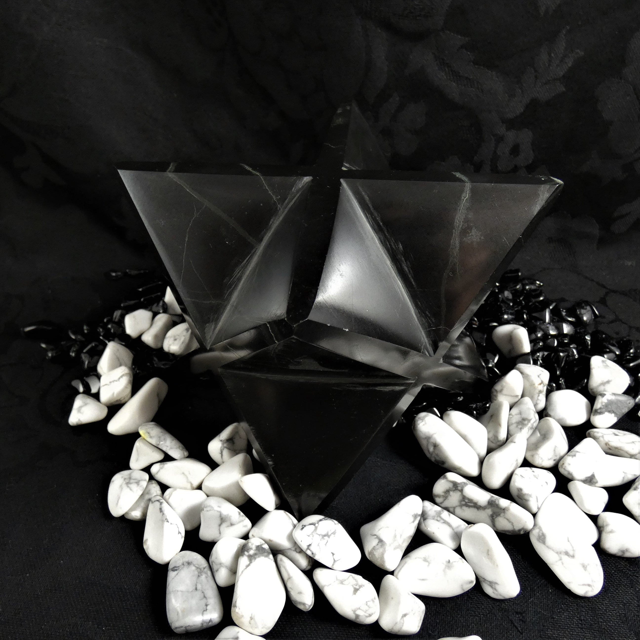 Black Onyx Merkaba Pendant Necklace - Spiritual Healing Stone Jewelry for Meditation, Energy Protection & Chakra Balancing