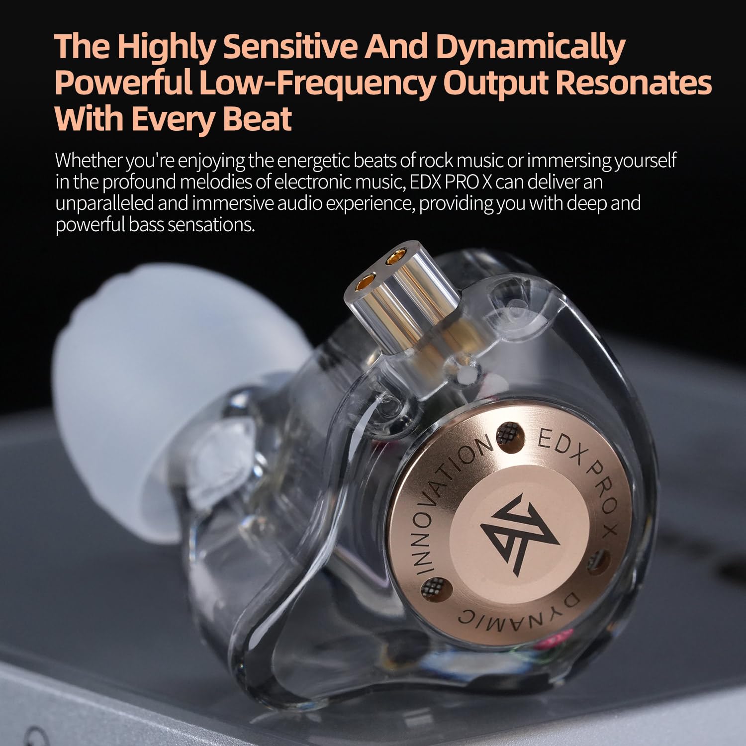 KZ EDX PRO X HiFi In-Ear Monitor Earbuds - High Resolution Sports Earphones with 0.75mm Detachable Cable, Powerful Bass for Audiophiles (Crystal Clear, No Mic) - Perfect for Gym, Running, Music Production & Studio Monitoring