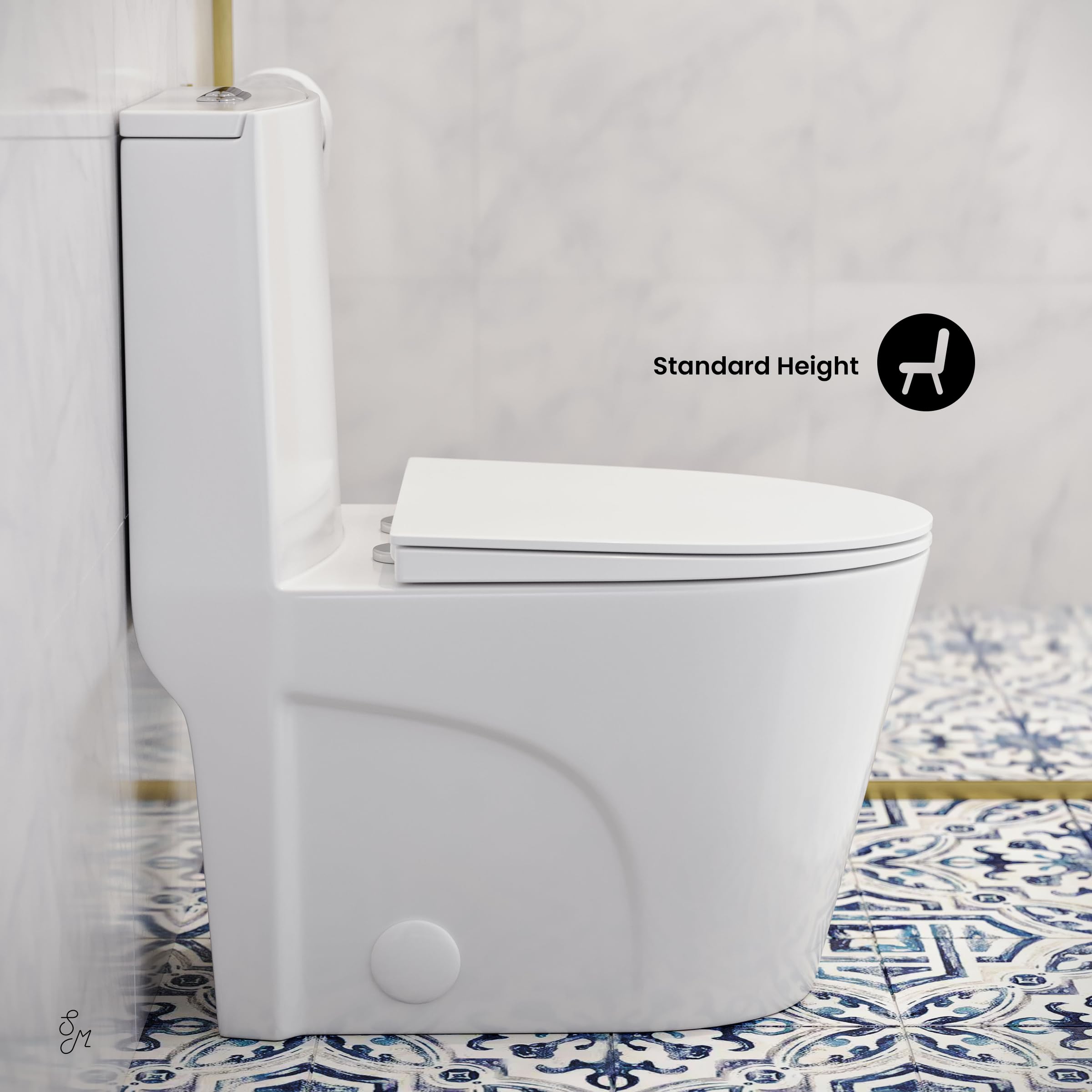 Swiss Madison St. Tropez One Piece Elongated Toilet - Dual Vortex Flush 1.1/1.6 GPF, 10