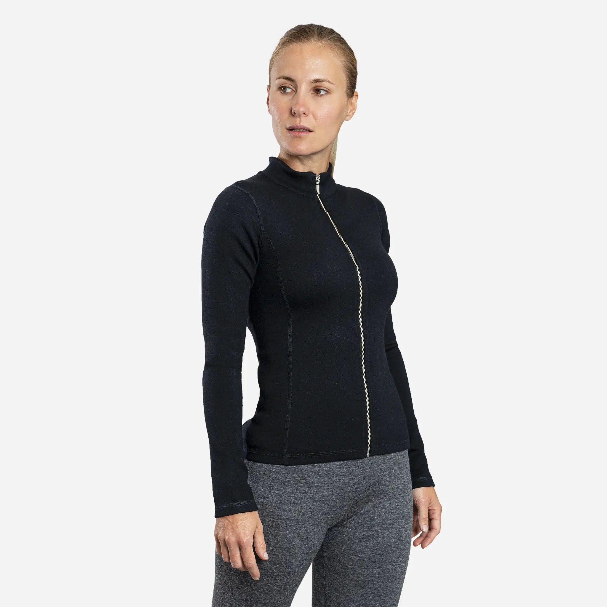 Women's Alpaca Wool Jacket - 420 Midweight Full Zip Fleece Coat for Outdoor Hiking & Winter Travel