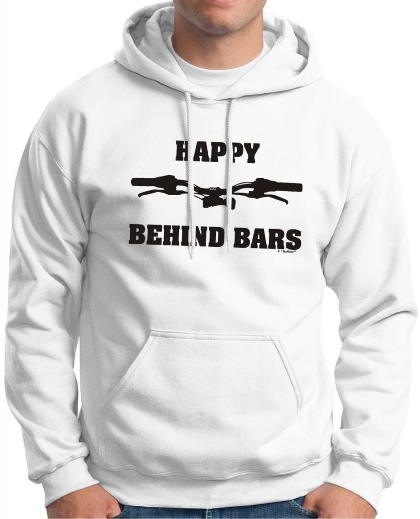 Happy Behind Bars Dirt Bike Hoodie Sweatshirt - Motorcycle Riding Gear for Men & Women - Comfortable Pullover for Bikers, Racing Enthusiasts & Off-Road Adventures