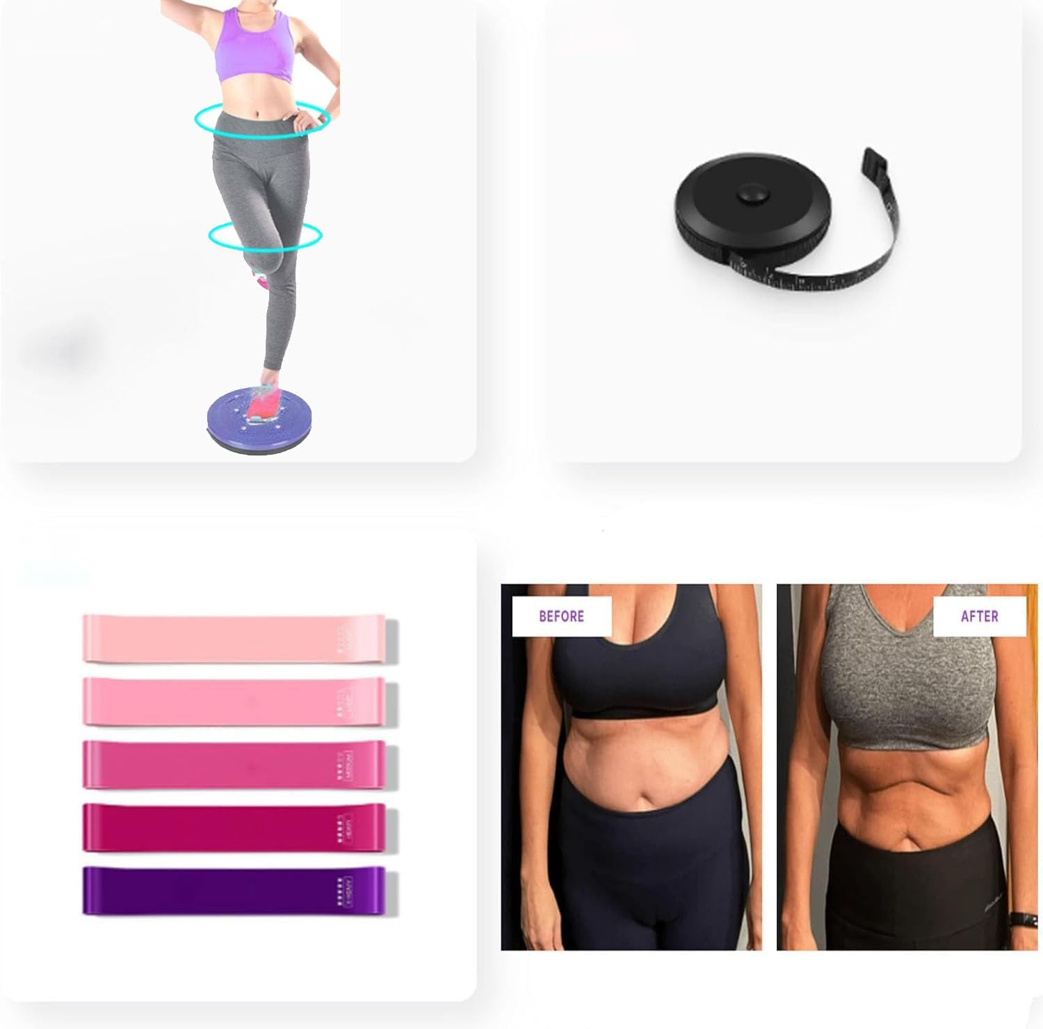 Loovely™ 10-Inch Waist Sculptor Twister with Arm Bands & Handles - Body Shaping Waist Twist Disc for Legs, Buttocks & Hip Exercise - Perfect for Home Workouts, Gym Training & Core Strengthening