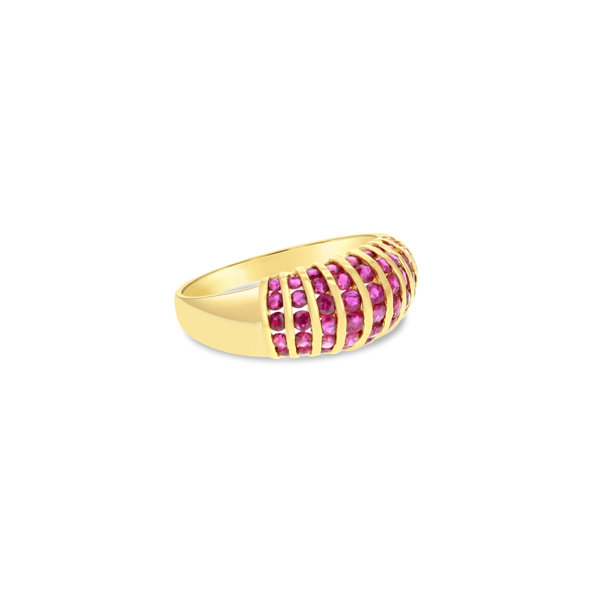 14k Yellow Gold Ruby Cluster Cocktail Ring - Elegant Statement Jewelry for Women | Perfect for Parties, Weddings & Special Occasions
