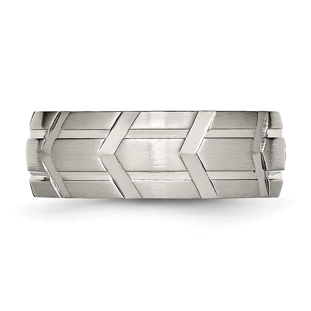 Diamond2Deal Titanium 8mm Wedding Band Ring for Men - Durable & Comfortable Titanium Ring for Everyday Wear, Anniversary Gift, and Special Occasions