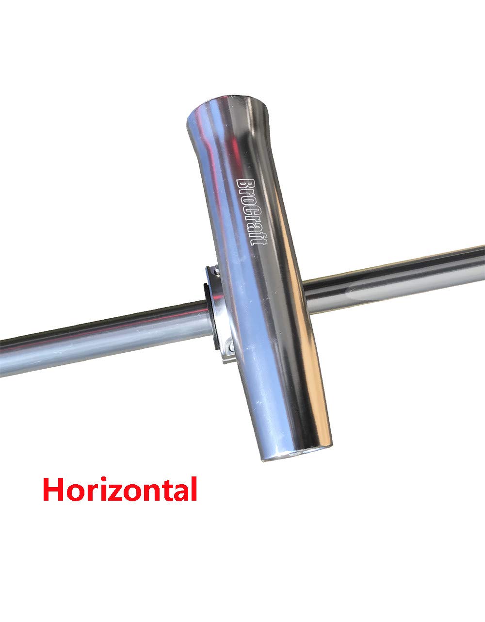 Brocraft Boat T-Top Rod Holder - Silver Aluminum Horizontal Mount Fishing Rod Holder for 1