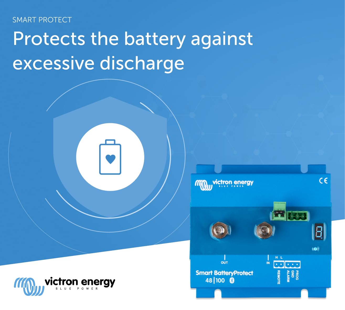 Victron Energy Smart BatteryProtect 48V 100A Bluetooth - Battery Management System for Solar, Marine & RV Power Protection