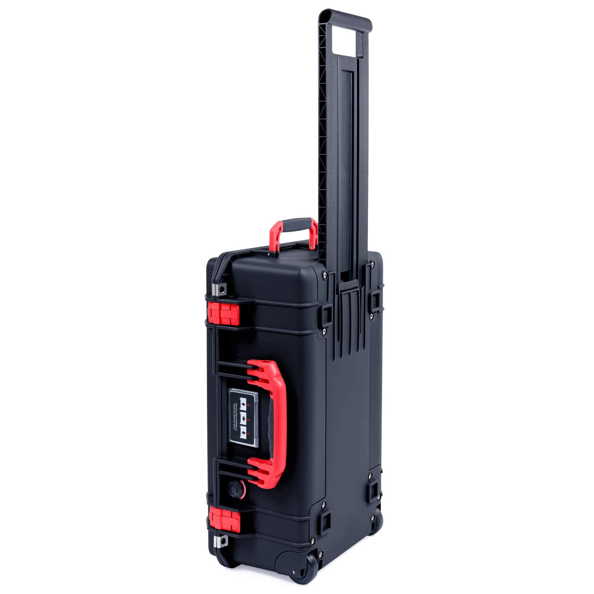 Pelican 1535 Air Case with Red Handles & Latches - Waterproof Protective Hard Case with Customizable Tool Control Foam Inserts (Black) - Ideal for Travel, Photography Equipment & Professional Gear Storage