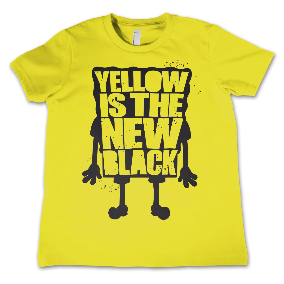 SpongeBob SquarePants Official Licensed Kids T-Shirt - Yellow is The New Black Design for Boys & Girls Ages 4+ | Fun Cartoon Tee for Birthday Parties, School Days & Casual Wear