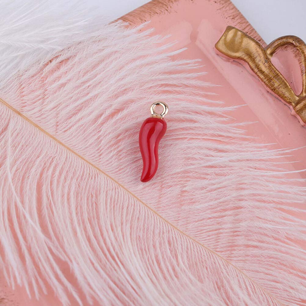 TBoxBo 20 PCS 3D Chili Pepper Charms - Enamel Alloy DIY Jewelry Making Supplies for Necklace, Bracelet & Earrings - Red Handmade Craft Pendants (Perfect for Bohemian Style, Gifts & Festival Accessories)