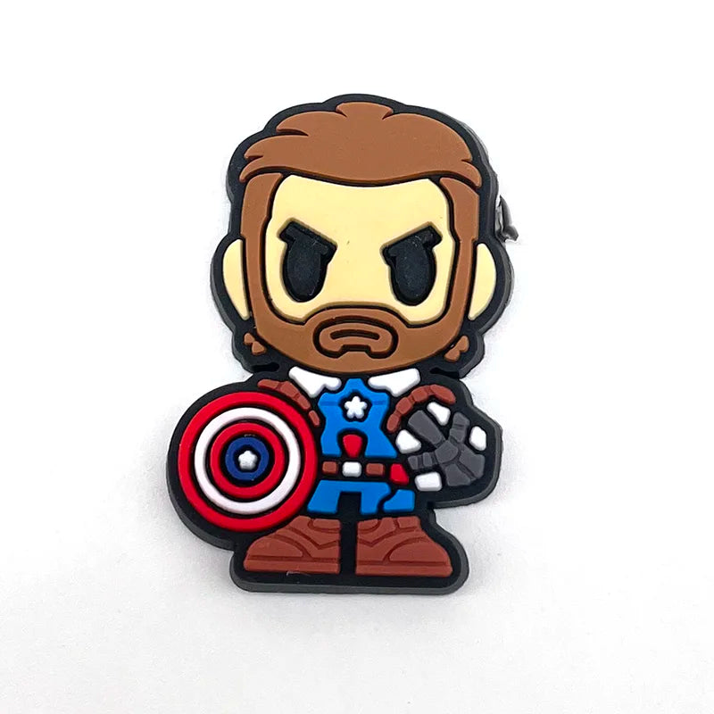 MINISO Marvel Superhero DIY Shoe Charms - Cartoon Character Accessories for Sandals & Clogs - Decorative Pins for Kids Gifts & Garden Fashion Accessories (Perfect for Birthday Presents & Cosplay Outfits)