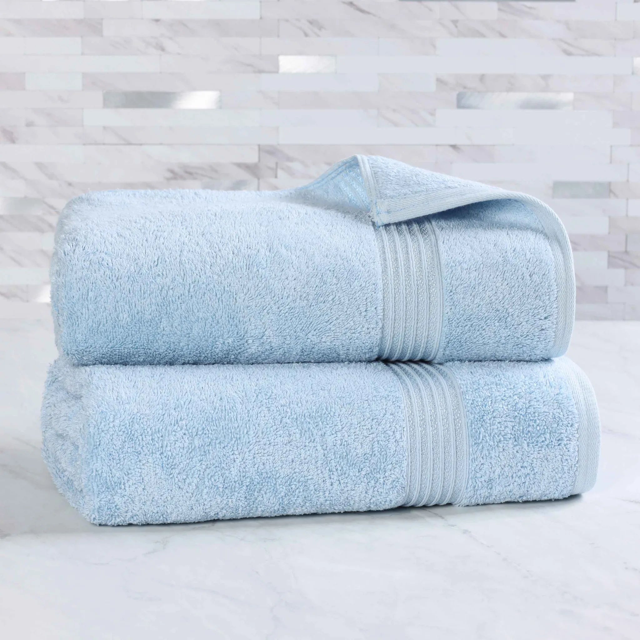 Premium Heritage Egyptian Cotton Bath Towel Set of 2 - Ultra Soft, Highly Absorbent & Quick Dry - Luxury Spa & Bathroom Essentials for Home & Hotel Use