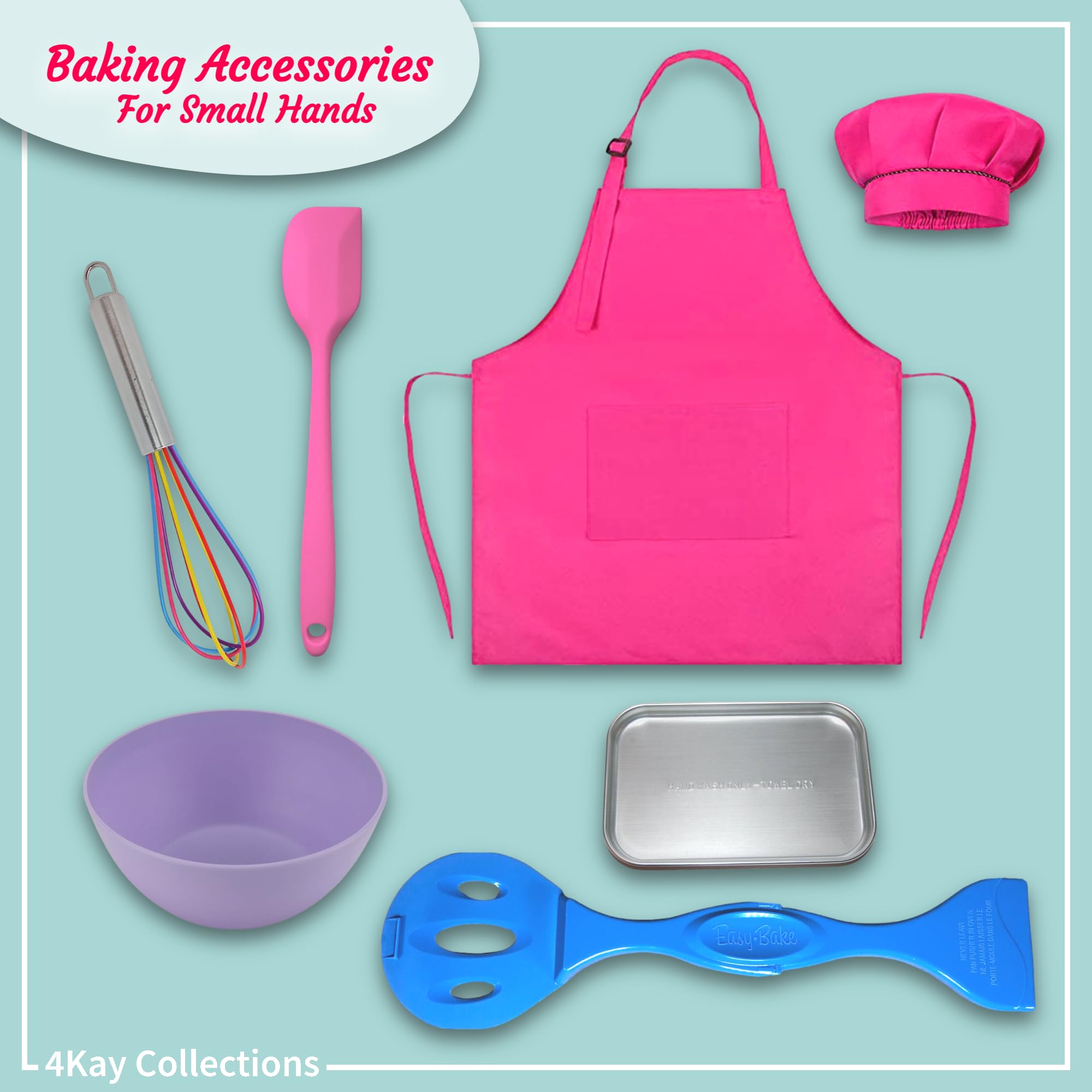 Ultimate Kids Baking Oven Set with 19-Piece Accessories - Pretend Play Kitchen Toy with Oven, 2 Refill Mixes, Apron, Chef Hat, Mixing Bowl, Spatula, Whisk, 9 Stickers & Baking Tools (Pink) - Perfect for Birthday Gifts & Pretend Cooking Play for Toddlers Ages 3-6