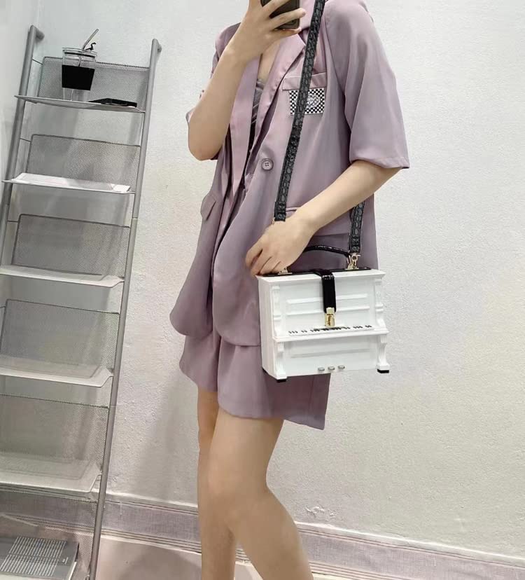 Stylish Piano-Shaped Women's Handbag - Designer Box Purse, Shoulder Bag & Crossbody Clutch for Parties & Evening Events | Elegant Ladies Fashion Accessory for Dinner Dates, Weddings & Special Occasions