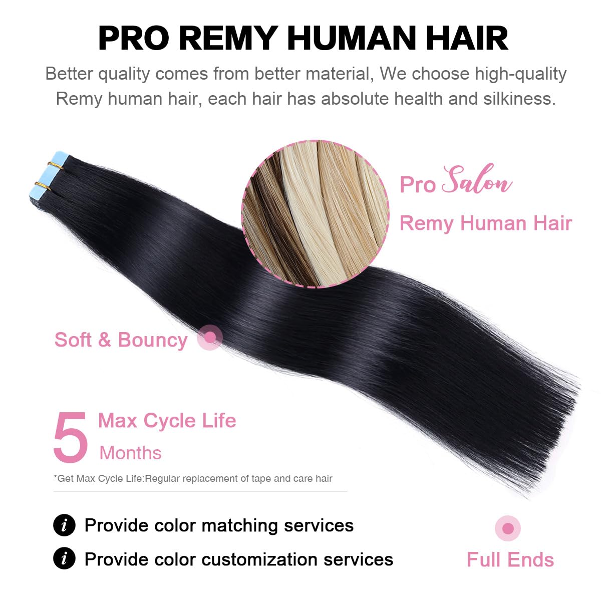SUYYA 26 Inch Jet Black Human Hair Tape in Extensions - 60g/pack, 20pcs Straight Seamless Skin Weft for Natural Look | Perfect for Daily Wear, Parties & Special Occasions